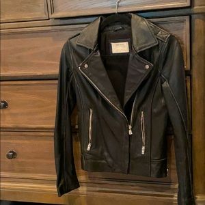 ZARA BLK LEATHER MOTO JACKET SMALL